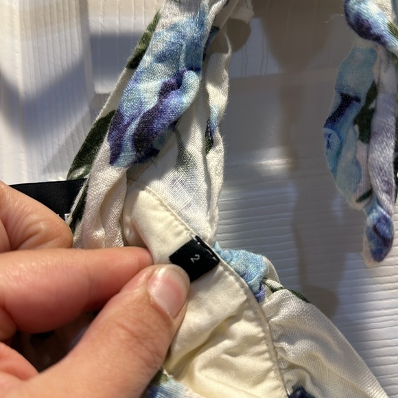 The Kooples Floral Linen Flounce Corset Tank Top 2 - Picture 4 of 11